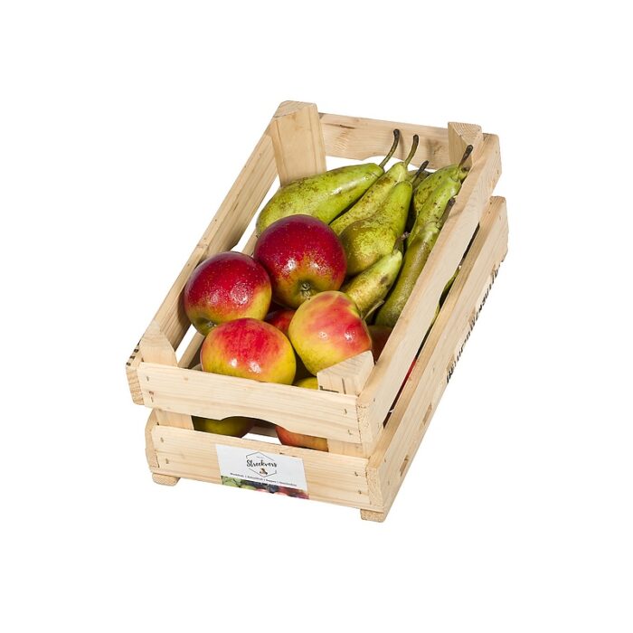 Appels en Peren in houten kist